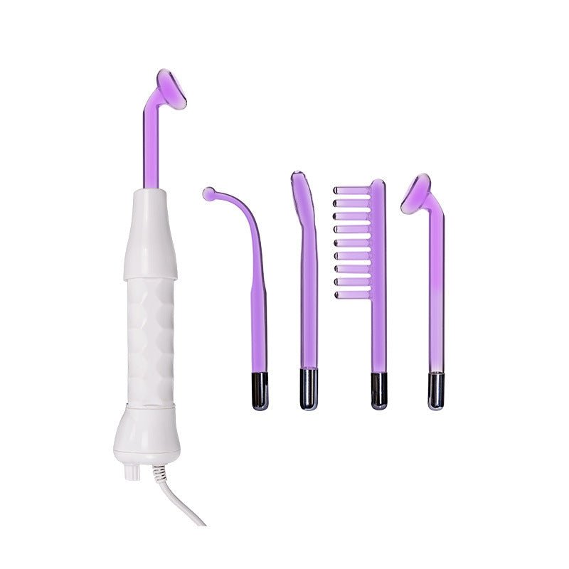 6 Piece High Frequency Electrotherapy Ozone Skin Care $145.00 Dana Fashion Color: Purple light 4pcs set power: AU Beauty Tools Product information: Function: high frequency electrotherapy Is it portable: yes Certification type: CE Color: gray, white Speci