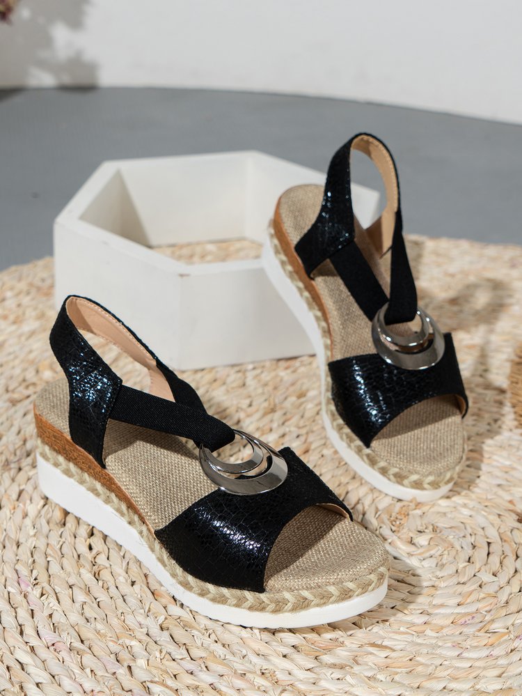 Women's Summer New Hemp Rope Wedge Light Bottom Peep Toe Sandals
