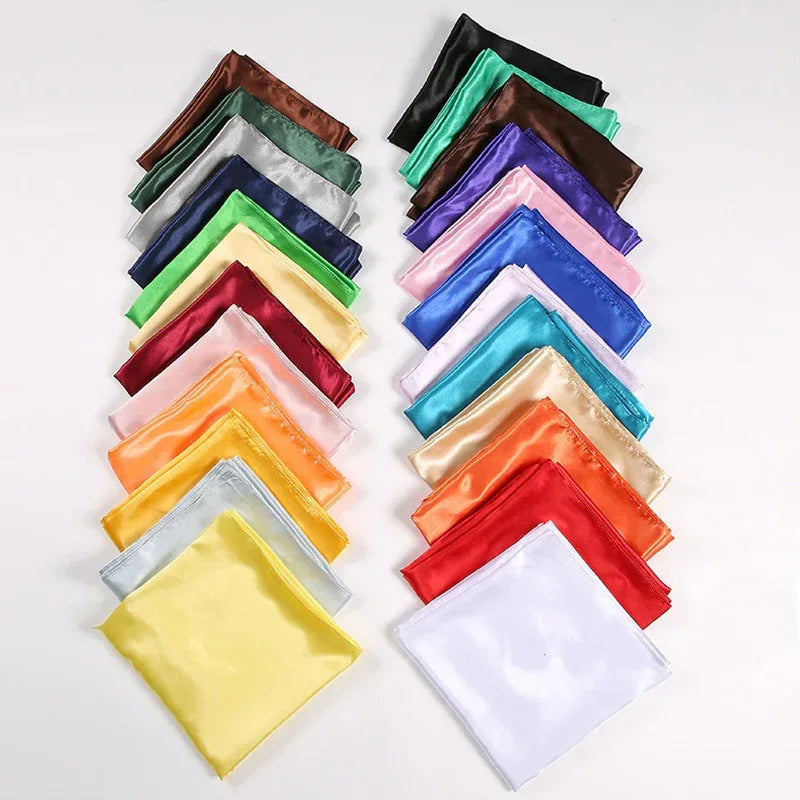 Pure Color Silk Scarf Artificial Silk 90cm Shiny Satin Shawl - DanaFashionstore