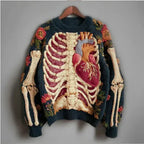 Womens 3D Digital Print Crew-Neck Loose Sweater - DanaFashionstore
