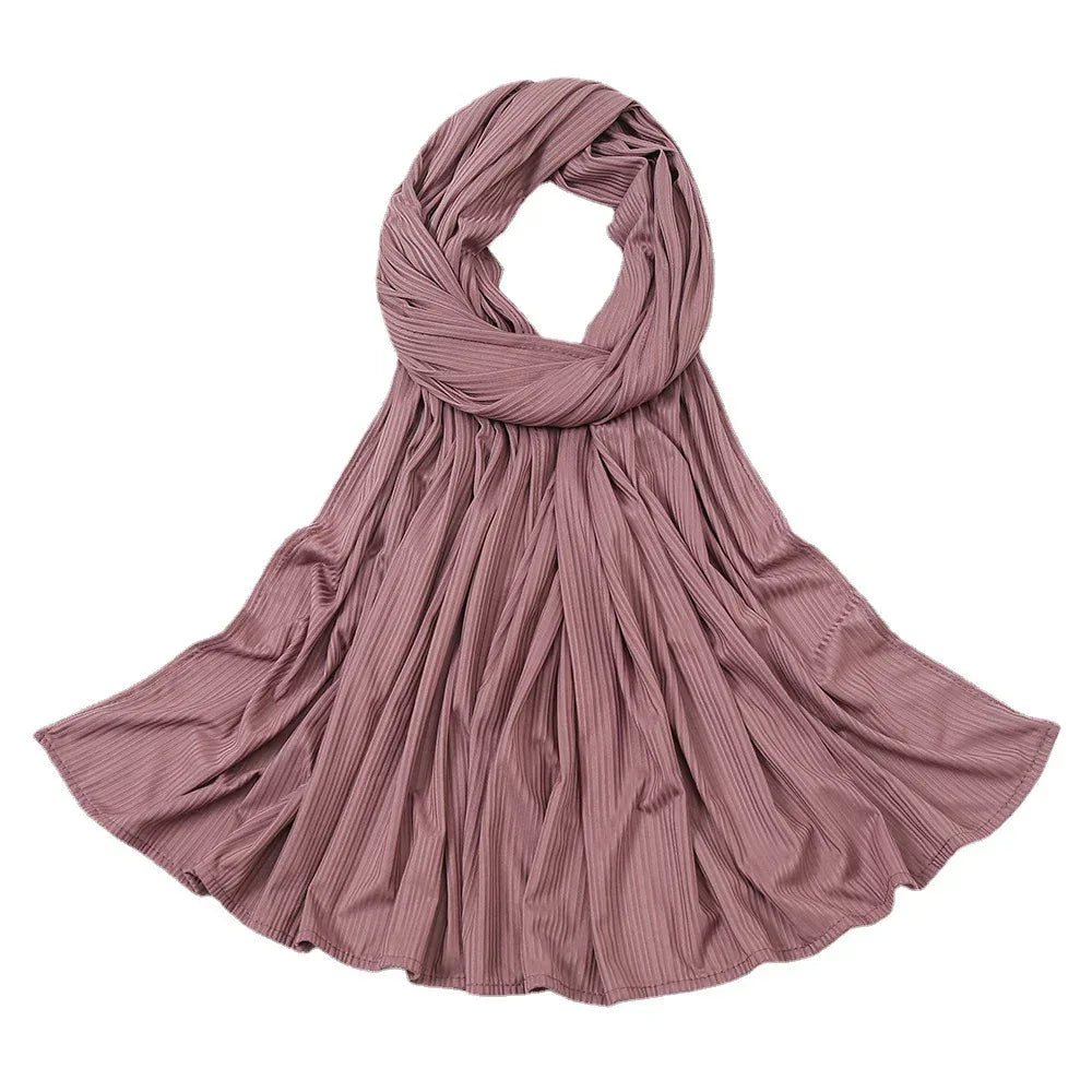 Women's Knitted Thread Cotton Striped Solid Color Scarf - DanaFashionstore
