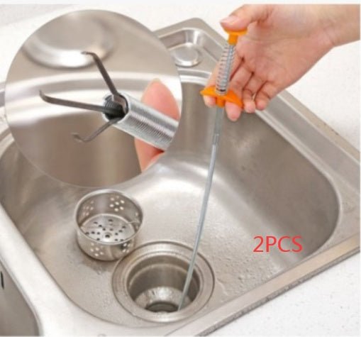 60CM Sewer Dredger Spring Pipe Dredging Tool Household Hair Cleaner Drain Clog Remover Cleaning Tools Household For Kitchen Sink Kitchen Gadgets $18.00 Dana Fashion Color: Yellow 60cm 2pcs Dana's Kitchen Overview: Good ductility, with a grip, better to cl