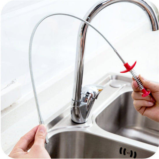 60CM Sewer Dredger Spring Pipe Dredging Tool Household Hair Cleaner Drain Clog Remover Cleaning Tools Household For Kitchen Sink Kitchen Gadgets $18.00 Dana Fashion Color: Black 160cm Dana's Kitchen Overview: Good ductility, with a grip, better to clear t