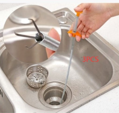 60CM Sewer Dredger Spring Pipe Dredging Tool Household Hair Cleaner Drain Clog Remover Cleaning Tools Household For Kitchen Sink Kitchen Gadgets $20.00 Dana Fashion Color: Yellow 60cm 3pcs Dana's Kitchen Overview: Good ductility, with a grip, better to cl