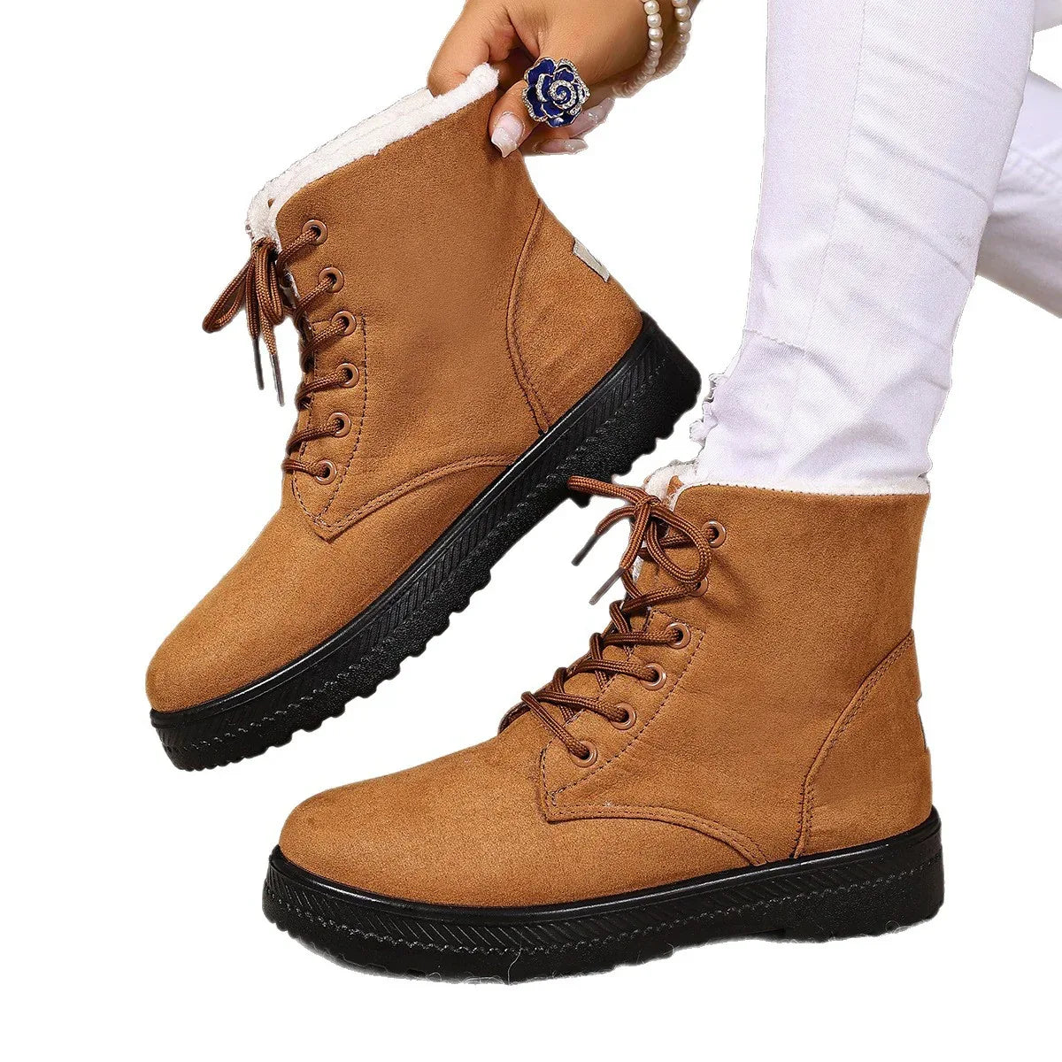 Women's Fashionable Waterproof High-top Cotton-padded Snow Boots - DanaFashionstore