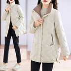 Mid-Length Loose Simple Cotton-Padded Coat 2026 - Minimalist Winter Jacket - DanaFashionstore