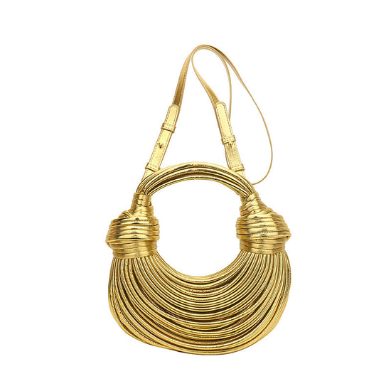 Instafamous Metal Noodles Underarm Bag Fashion Shiny Surface - Dana Fashion