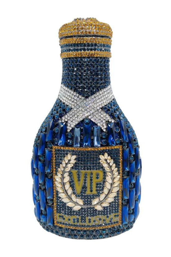 Champagne Bottle Diamond Hand Holding Dinner Bag - Dana Fashion