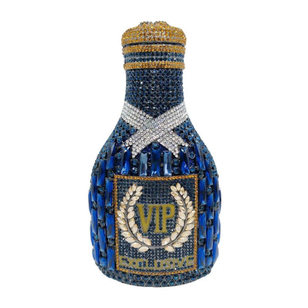 Champagne Bottle Diamond Hand Holding Dinner Bag - Dana Fashion