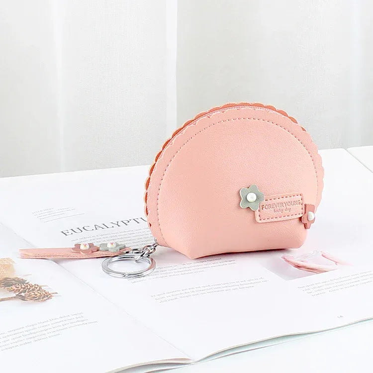 Women's Hand Holding Fan Small And Simple Coin Key Case One-piece Zipper Waterproof Coin Purse - DanaFashionstore