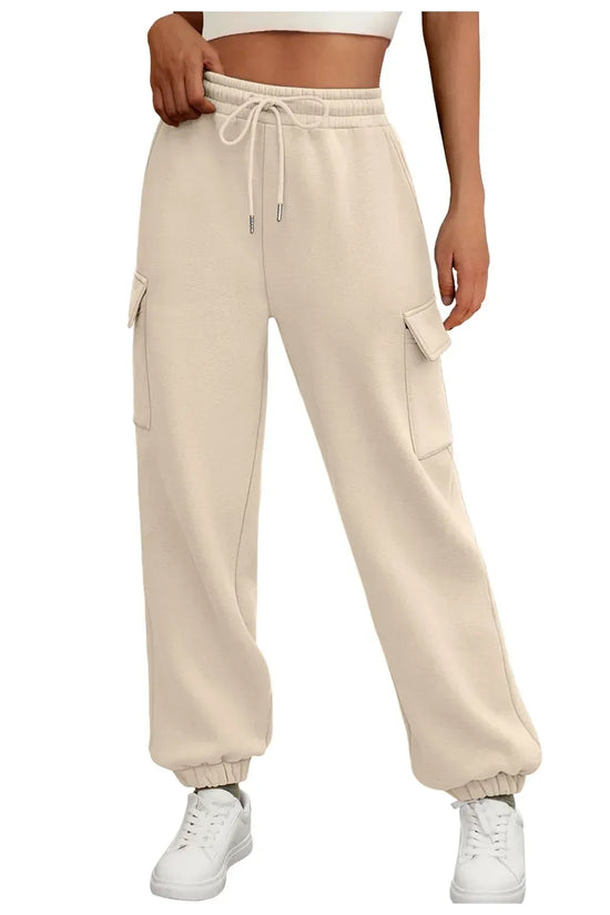 Women's Sweatpants Fleece Lined Baggy Athletic Jogger Trousers With Pockets Fall Casual Trendy Cargo Pants Fall Outfits - DanaFashionstore