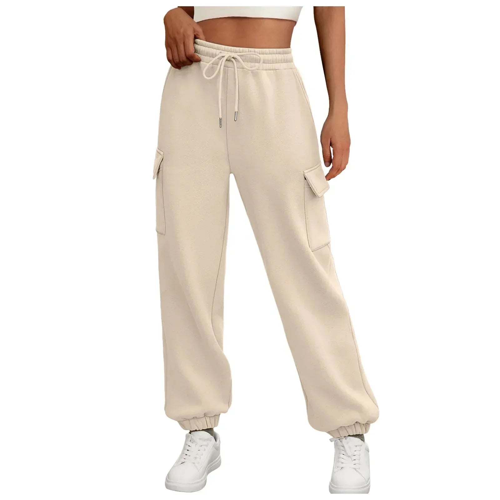 Women's Sweatpants Fleece Lined Baggy Athletic Jogger Trousers With Pockets Fall Casual Trendy Cargo Pants Fall Outfits - DanaFashionstore