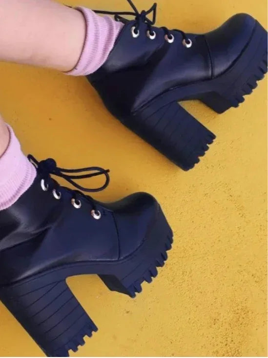 High-heel chunky heel ankle boots - DanaFashionstore