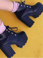 High-heel chunky heel ankle boots - DanaFashionstore