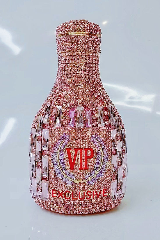 Champagne Bottle Diamond Hand Holding Dinner Bag - Dana Fashion