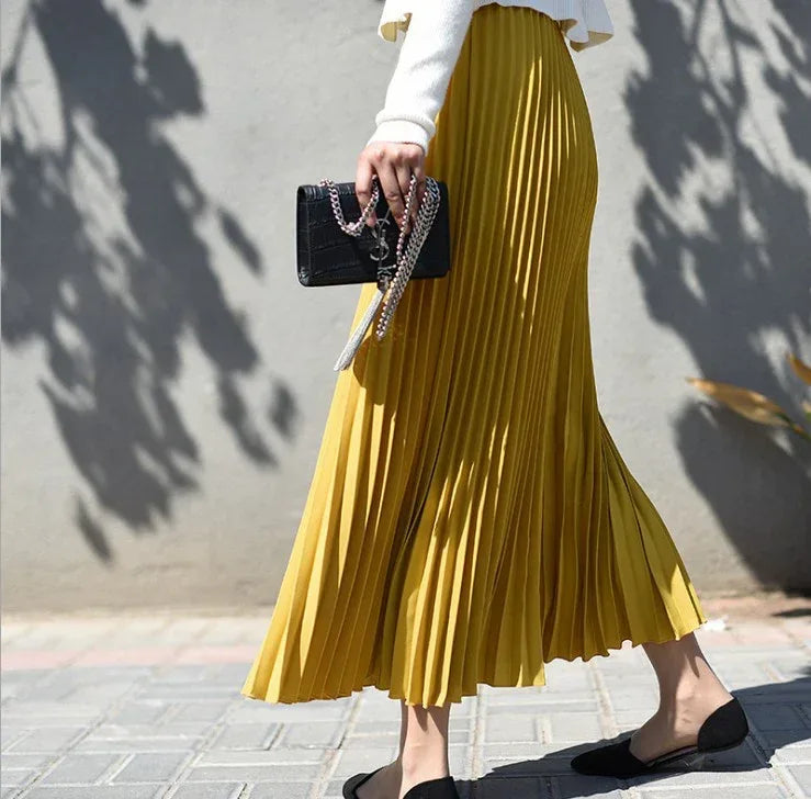 Solid color pleated skirt - DanaFashionstore