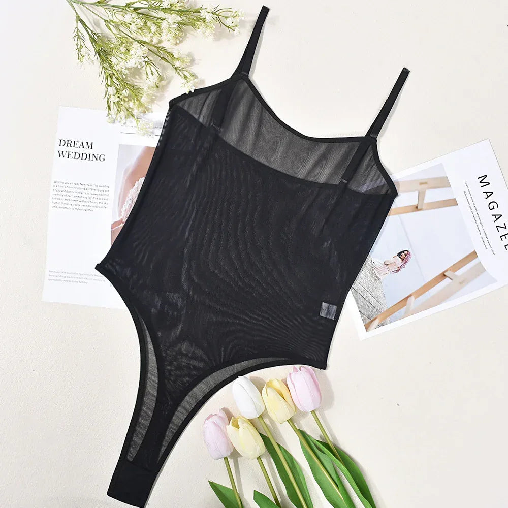 Sheer Mesh Backless Jumpsuit 2026 - Sexy Temptation Lingerie - DanaFashionstore