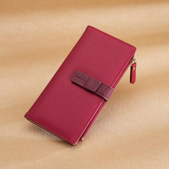 Long Multiple Card Slots Zipper Bag Buckle Korean Style High Sense Women's Wallet - DanaFashionstore