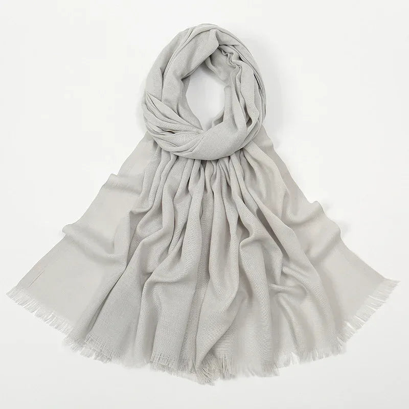 Flat Slub Cotton Solid Color Scarf Breathable Monochrome - DanaFashionstore