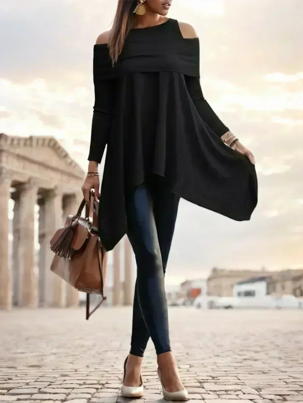 A Solid-colored Long-sleeved Top For Ladies - DanaFashionstore