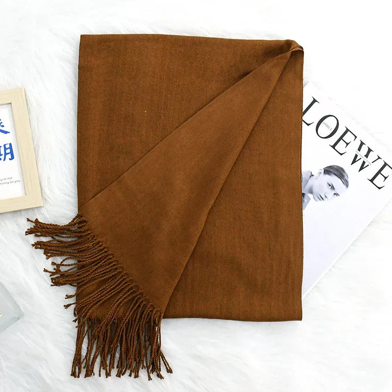 Annual Meeting Warm Cashmere Tassel Scarf - DanaFashionstore