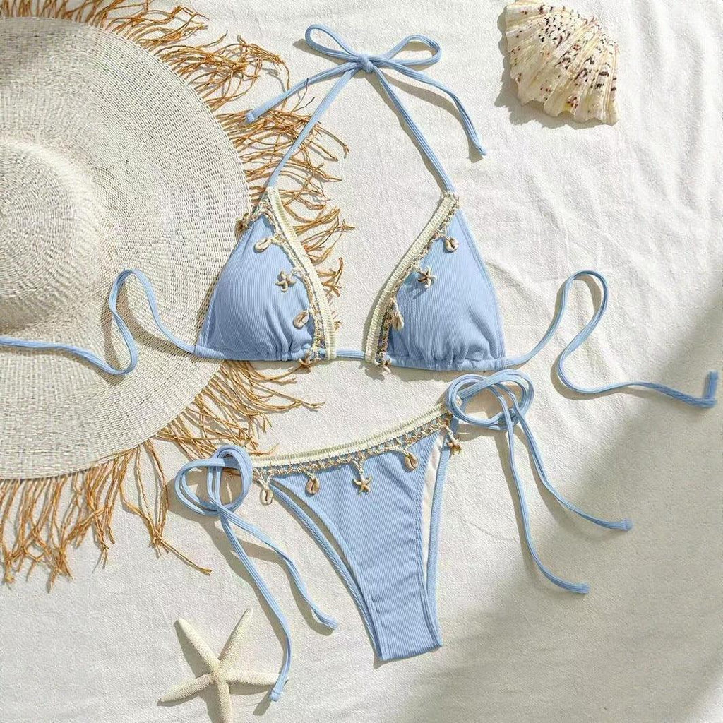 Lace-up Halterneck Triangle Cup Beach Sexy Swimsuit - DanaFashionstore