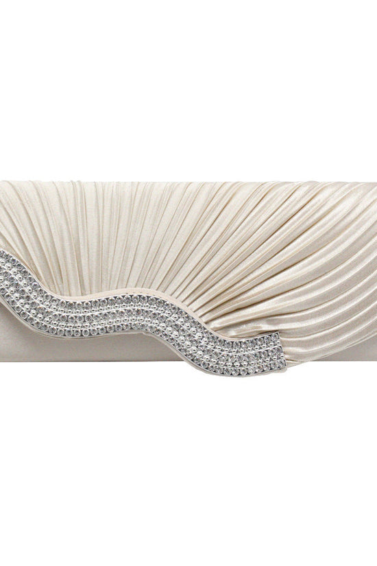 Rhinestone pleated clutch - Dana Fashion