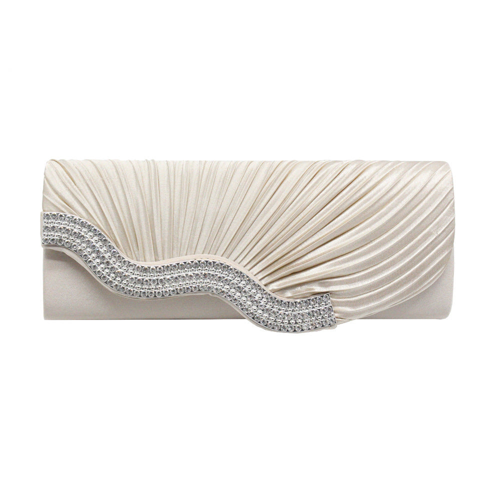 Rhinestone pleated clutch - Dana Fashion