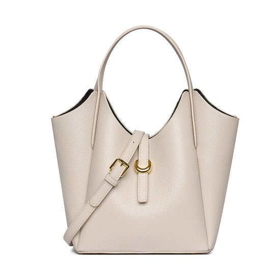 Genuine Leather Women's Large Capacity Hand Holding Bucket Bag - Dana Fashion