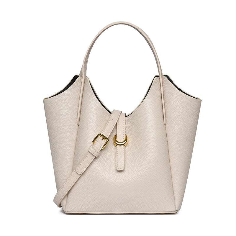 Genuine Leather Women's Large Capacity Hand Holding Bucket Bag - Dana Fashion