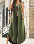 V-Neck Trumpet Wide Leg Jumpsuit 2026 - Elegant Flared Jumpsuit - DanaFashionstore