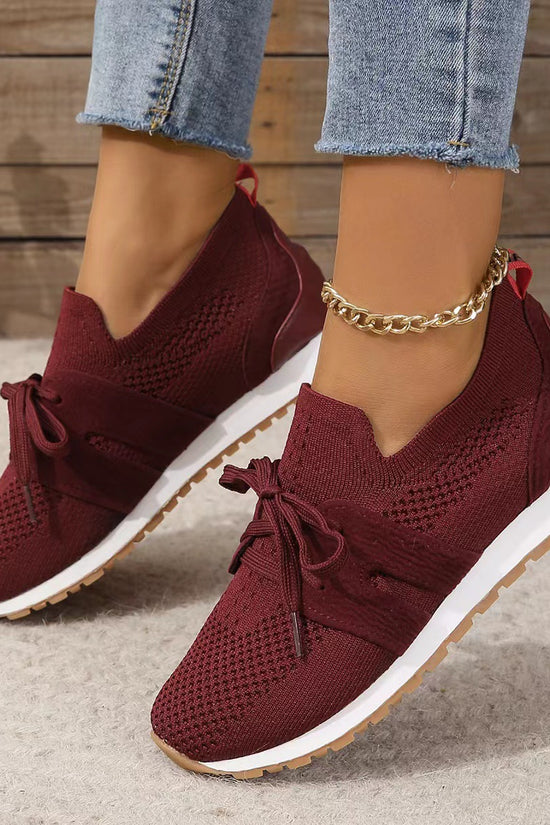 Women's Comfortable Fly Woven Mesh Lace-up Casual Shoes
