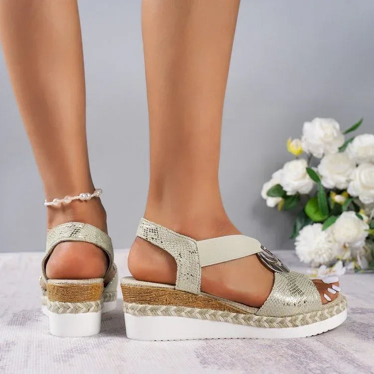 Women's Summer New Hemp Rope Wedge Light Bottom Peep Toe Sandals - DanaFashionstore