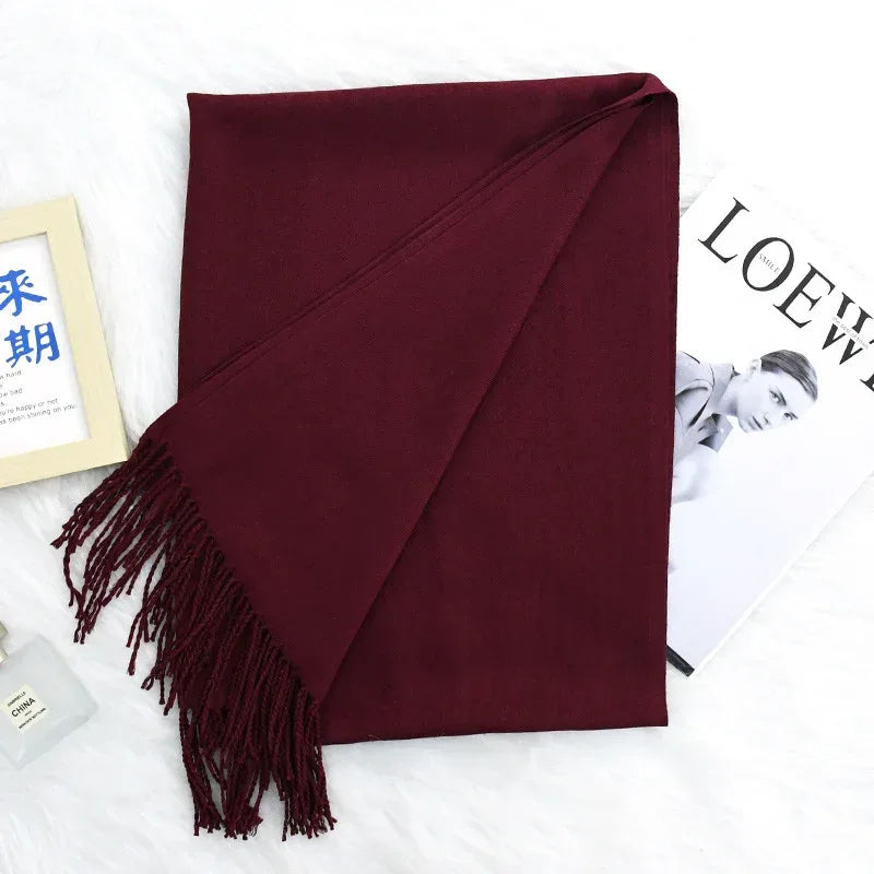 Annual Meeting Warm Cashmere Tassel Scarf - DanaFashionstore