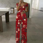 Fashion One-Shoulder Print Jumpsuit 2026 - Temperament Party Jumpsuit - DanaFashionstore
