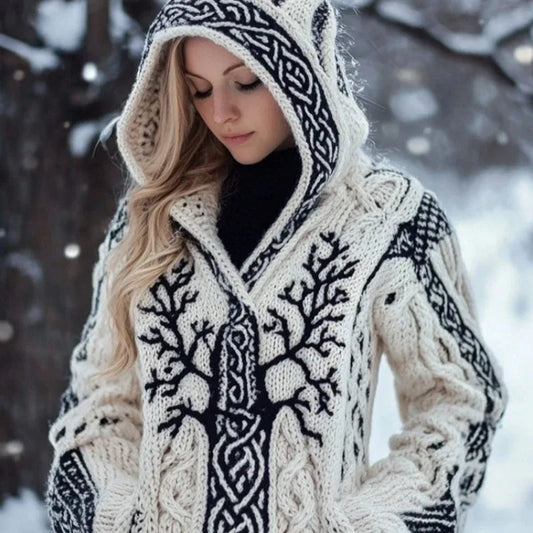 Women's Skin-friendly, Anti-pilling Knitted Cardigan With A Round Neckline, Loose Fit, And Long Length - DanaFashionstore