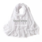 Pure Color Pearl Chiffon Scarf Headcloth Veil Chiffon Scarf - DanaFashionstore
