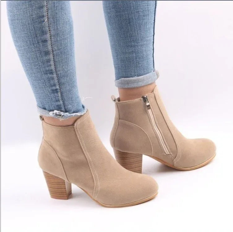 Women's high heel side zipper Martin boots - DanaFashionstore