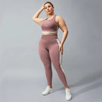 Running Yoga Racerback Type Nude Contrast Fitness Pants For Women - DanaFashionstore