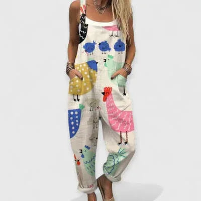 Digital 3D Print Button Suspenders 2026 - Casual Trousers Jumpsuit - DanaFashionstore