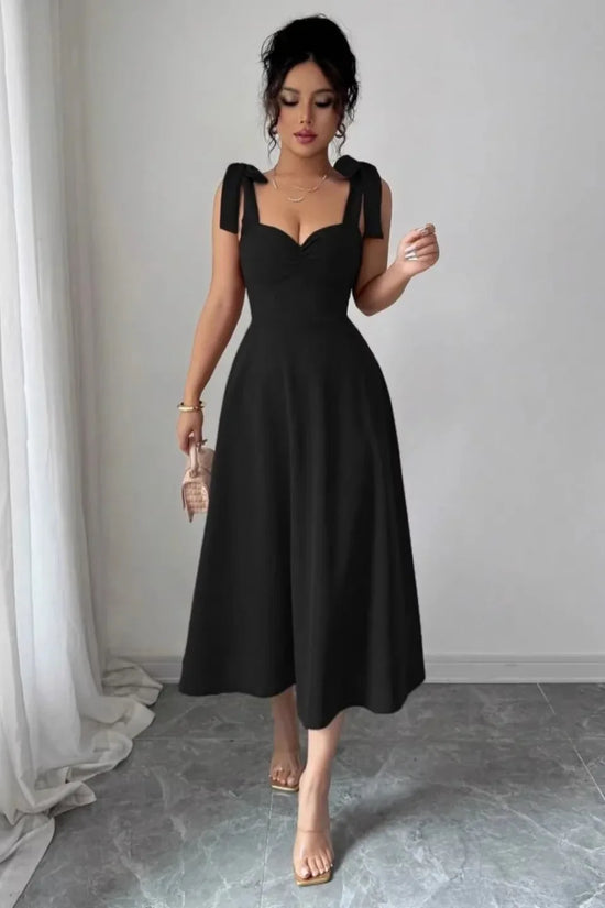 Lace-up Waist-cinching Maxi Dress - DanaFashionstore