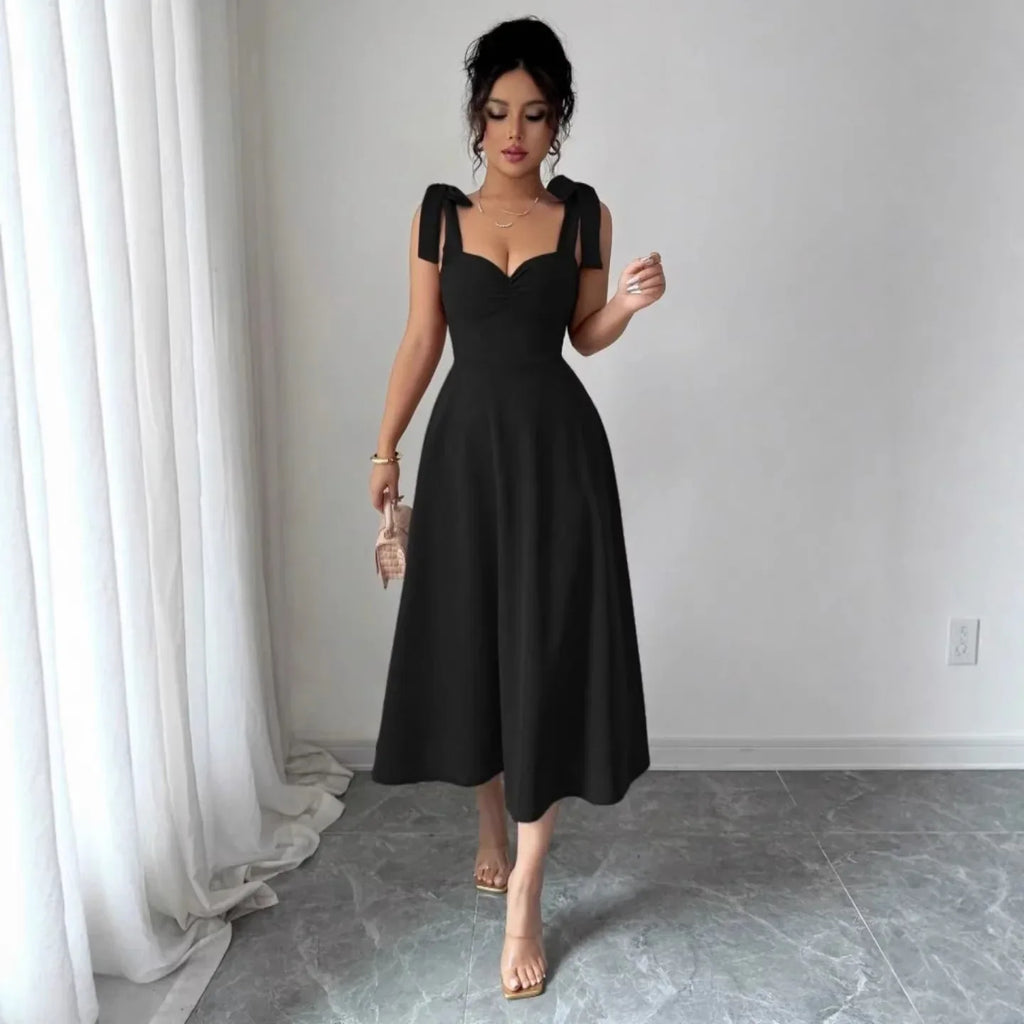 Lace-up Waist-cinching Maxi Dress - DanaFashionstore