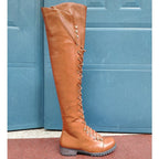 Women's solid color lace-up boots - DanaFashionstore