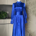 Round Neck Ruffle Sleeve Dress 2026 - High Waist Drawstring Dress - DanaFashionstore