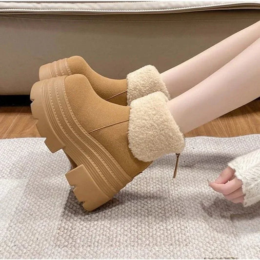 Short Plush Thickened Warm Platform Cotton Shoes - DanaFashionstore