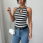 Striped Sleeveless Vest Female All-matching Jumper - DanaFashionstore