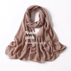 Pure Color Pearl Chiffon Scarf Headcloth Veil Chiffon Scarf - DanaFashionstore