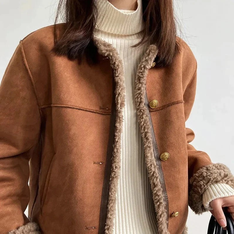 Idle Style Lamb Plush Coat Women's Winter Fur  Thick