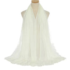 Pleated Viscose Yarn Monochrome Scarf Natural Wrinkled Cotton And Linen Burrs - DanaFashionstore