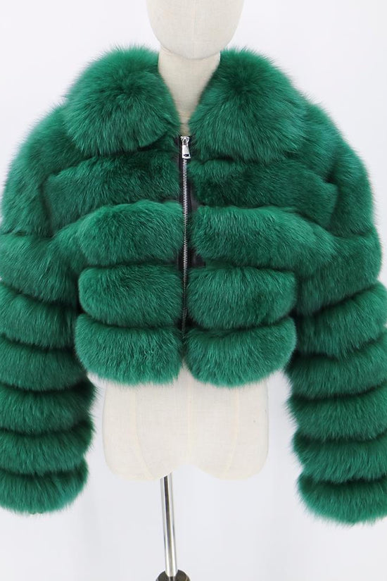 Women's Fur Coat Fox Fur Stitching Short Lapel Long Sleeve Coat Dana Fashion
